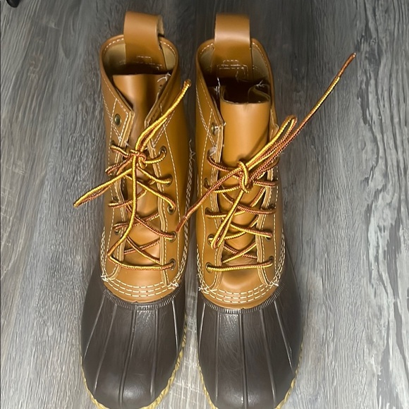 L.L. Bean Shoes - LL Bean Brown and Tan Rain & Snow Boots with Lace-Up Design